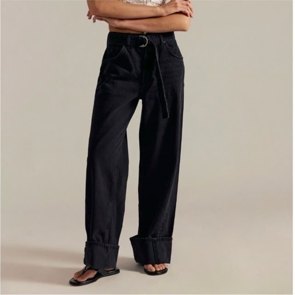 NWT Free People East Bay Cuffed Straight  Jean/ Blackwater/size 29